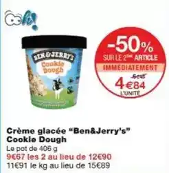 Monoprix Ben & jerry's - crème glacée cookie dough offre