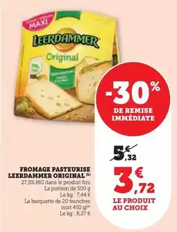 Super U Leerdammer - fromage pasteurise original offre