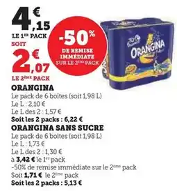 Super U Orangina - sans sucre offre