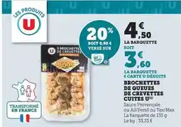Super U U - brochettes de queues de crevettes cuites offre