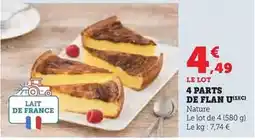 Super U U - 4 parts de flan offre