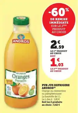 Super U Andros - pur jus refrigere offre