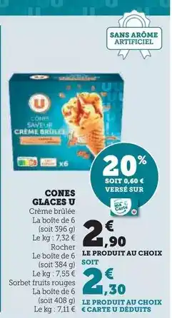 Super U U - cones glaces offre