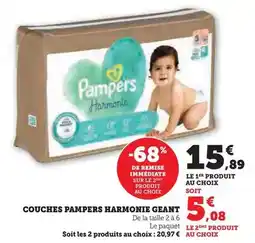Super U Pampers - couches harmonie geant offre