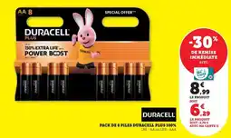 Super U Duracell - pack de 8 piles plus 100% offre