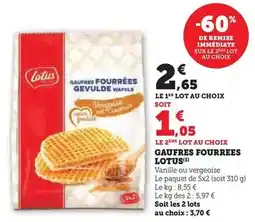 Super U Lotus - gaufres fourrees offre