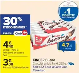 Cora x Carrefour KINDER Bueno offre