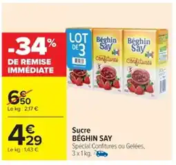 Cora x Carrefour BÉGHIN SAY Sucre offre