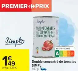 Cora x Carrefour SIMPL Double concentré de tomates offre