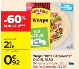 Cora x Carrefour OLD EL PASO Wraps "Offre Découverte" offre