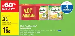 Cora x Carrefour BONDUELLE Maïs "Lot Familial" offre