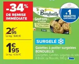 Cora x Carrefour BONDUELLE Galettes à poêler surgelées offre