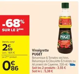 Cora x Carrefour PUGET Vinaigrette offre
