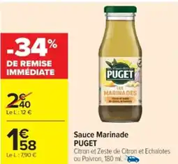 Cora x Carrefour PUGET Sauce Marinade offre