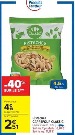 Cora x Carrefour Pistaches carrefour classic offre