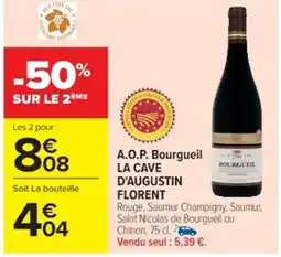 Cora x Carrefour LA CAVE D'AUGUSTIN FLORENT A.O.P. Bourgueil offre