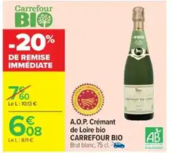 Cora x Carrefour A.o.p. crémant de loire bio carrefour bio offre