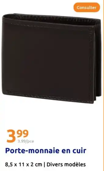 Action Porte monnaie en cuir offre