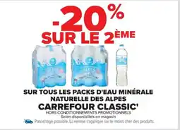 Cora x Carrefour Sur tous les packs d'eau minérale naturelle des alpes carrefour classic' offre
