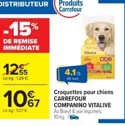Cora x Carrefour VITALIVE Croquettes pour chiens carrefour companino offre