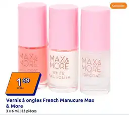Action Vernis à ongles french manucure max & more offre