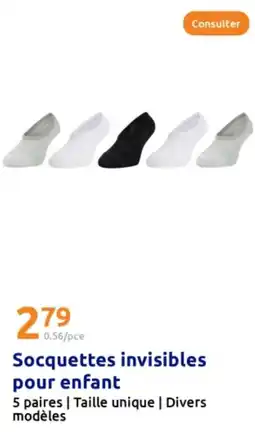 Action Socquettes invisibles pour enfant offre