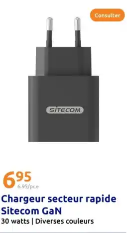 Action Chargeur secteur rapide sitecom gan offre