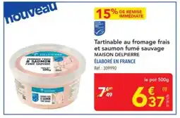 METRO MAISON DELPIERRE Tartinable au fromage frais et saumon fumé sauvage offre