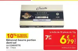 METRO LA CONVIETTE Bâtonnet beurre portion demi-sel offre