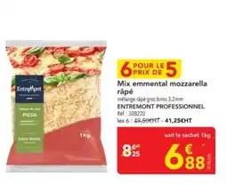METRO ENTREMONT PROFESSIONNEL Mix emmental mozzarella râpé offre