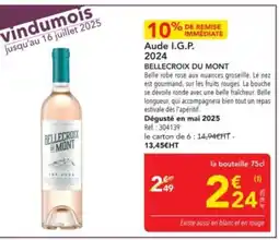 METRO BELLECROIX DU MONT Aude I.G.P. 2024 offre