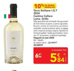 METRO LUMA GRILLO Terre Siciliane I.G.T 2024 Cantine Cellaro offre