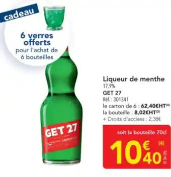 METRO GET 27 Liqueur de menthe offre