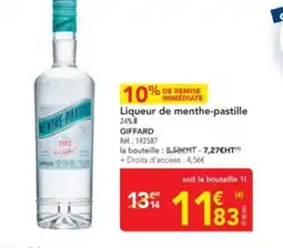 METRO GIFFARD Liqueur de menthe-pastille offre