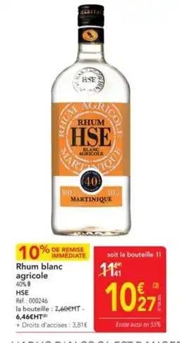 METRO HSE Rhum blanc agricole offre