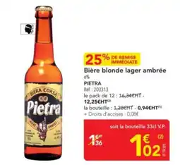 METRO PIETRA Bière blonde lager ambrée offre