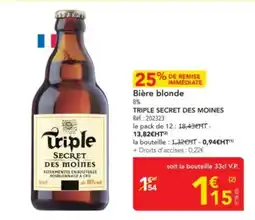 METRO TRIPLE SECRET DES MOINES Bière blonde offre
