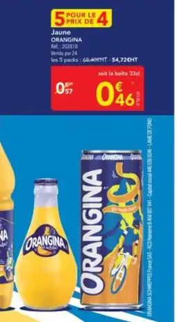 METRO ORANGINA Jaune offre