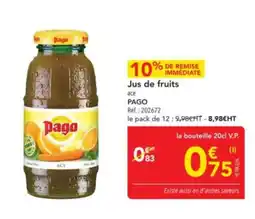 METRO PAGO Jus de fruits offre