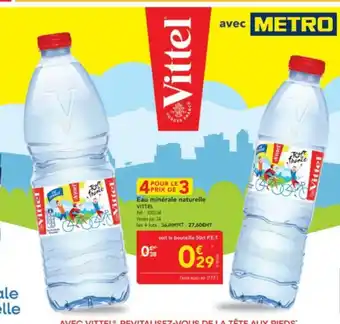 METRO VITTEL Eau minérale naturelle offre