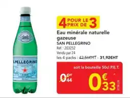METRO SAN PELLEGRINO Eau minérale naturelle gazeuse offre