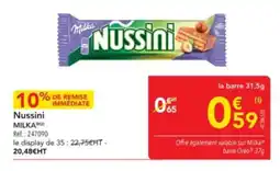 METRO MILKA Nussini offre