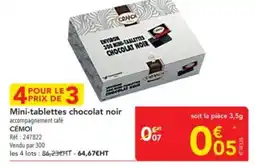 METRO CEMOI Mini-tablettes chocolat noir offre