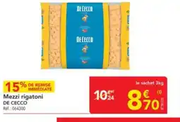 METRO DE CECCO Mezzi rigatoni offre