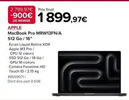 Costco APPLE MacBook Pro MRW13FN/A offre