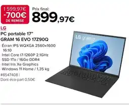 Costco LG PC portable 17" offre