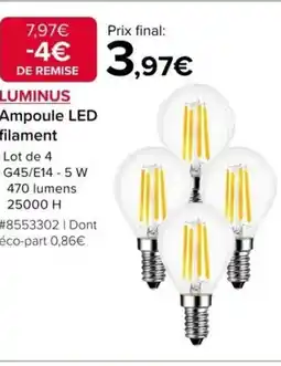 Costco LUMINUS Ampoule LED filament offre
