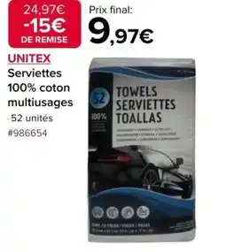 Costco UNITEX Serviettes 100% coton multiusages offre