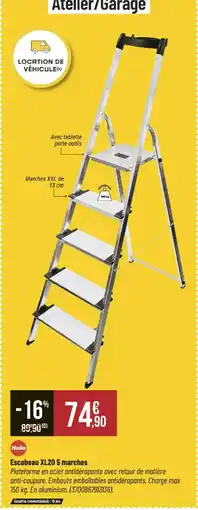 Bricorama Escabeau XL20 5 marches offre