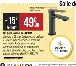 Bricorama OPHIR Mitigeur lavabo bas offre